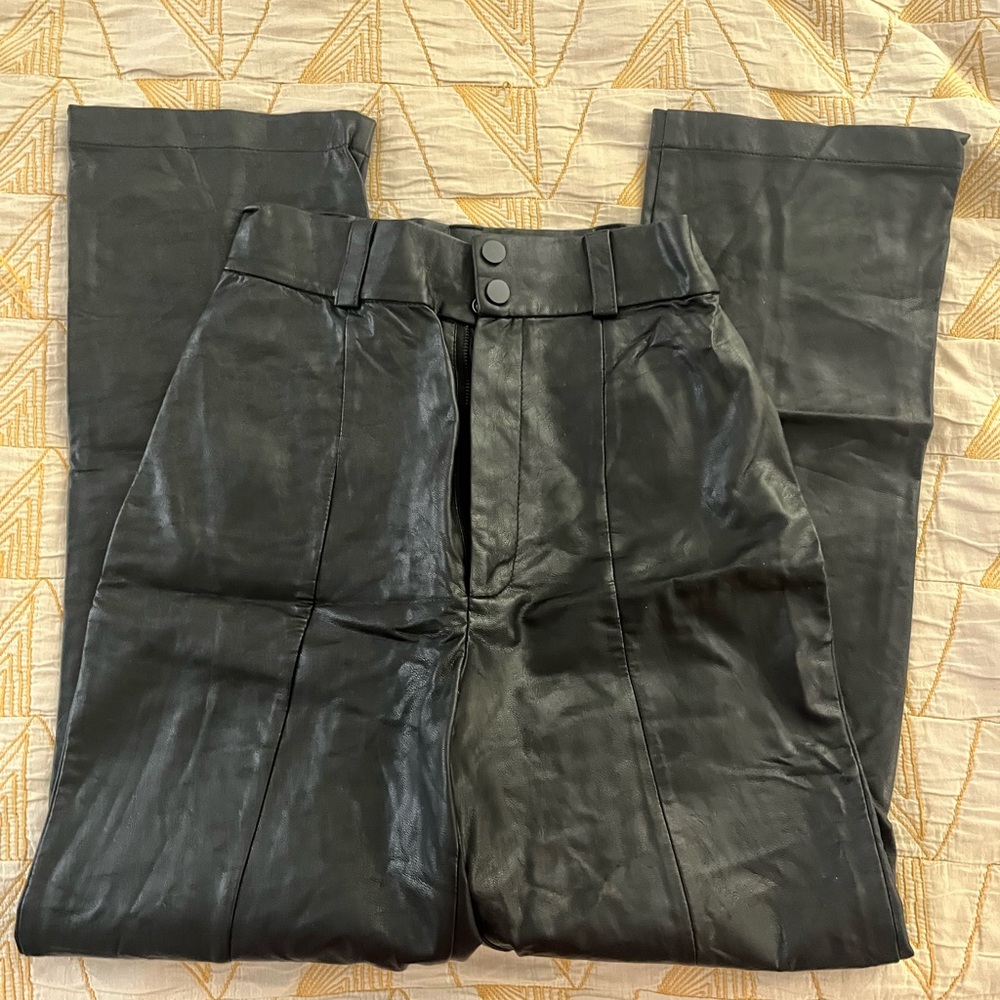Bardot Black Leather Skinny Pants
